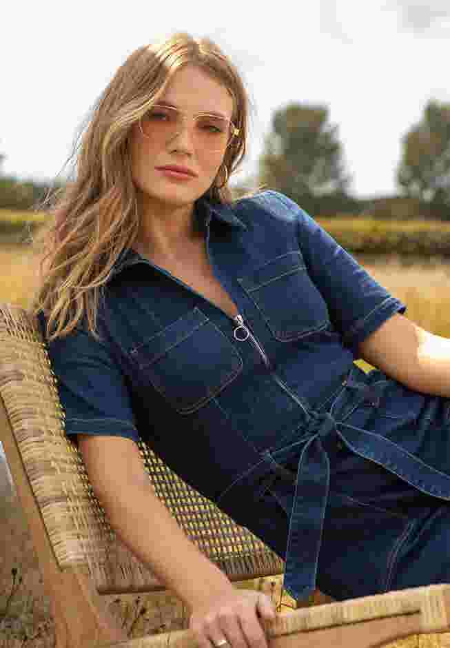 Stretch Denim Jumpsuit image number 1