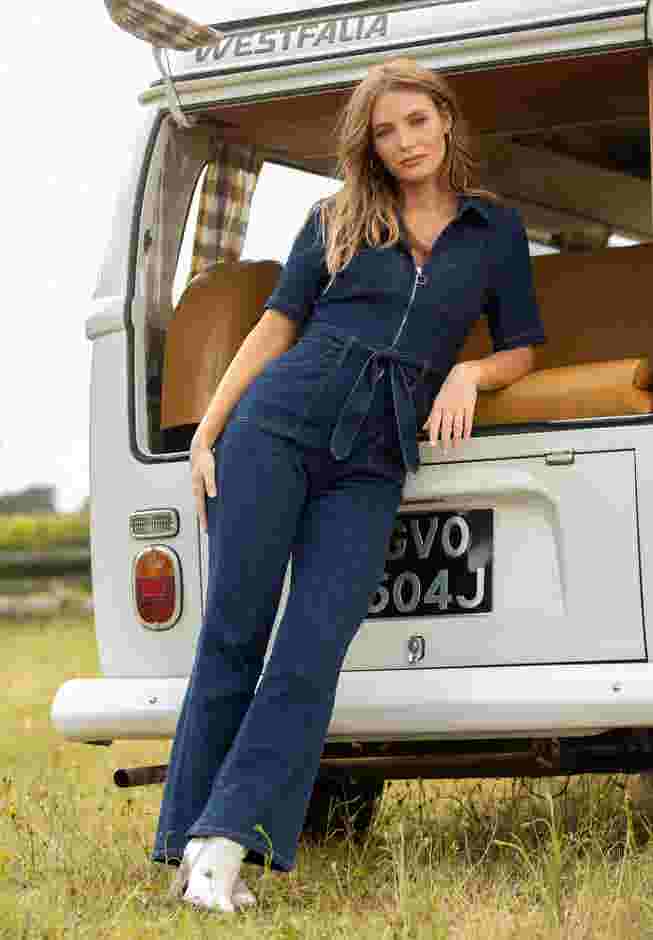Stretch Denim Jumpsuit image number 0