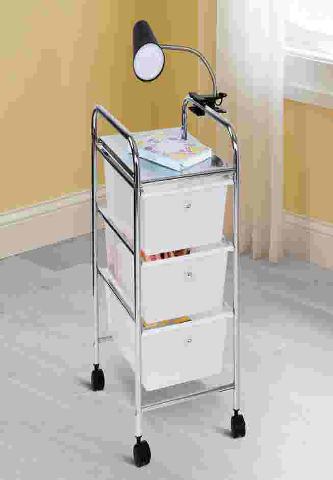 3-Drawer Rolling Storage Cart image number 0