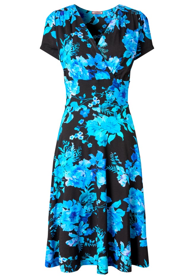 Stretch Knit Faux Wrap Dress image number 3