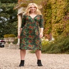 Stretch Knit Faux Wrap Midi Dress image number null