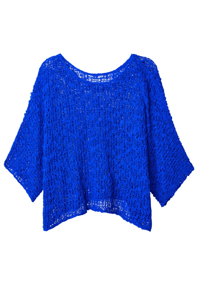 Popcorn Knit Pullover Sweater image number null