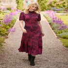 Stretch Knit Mockneck Midi Dress image number null