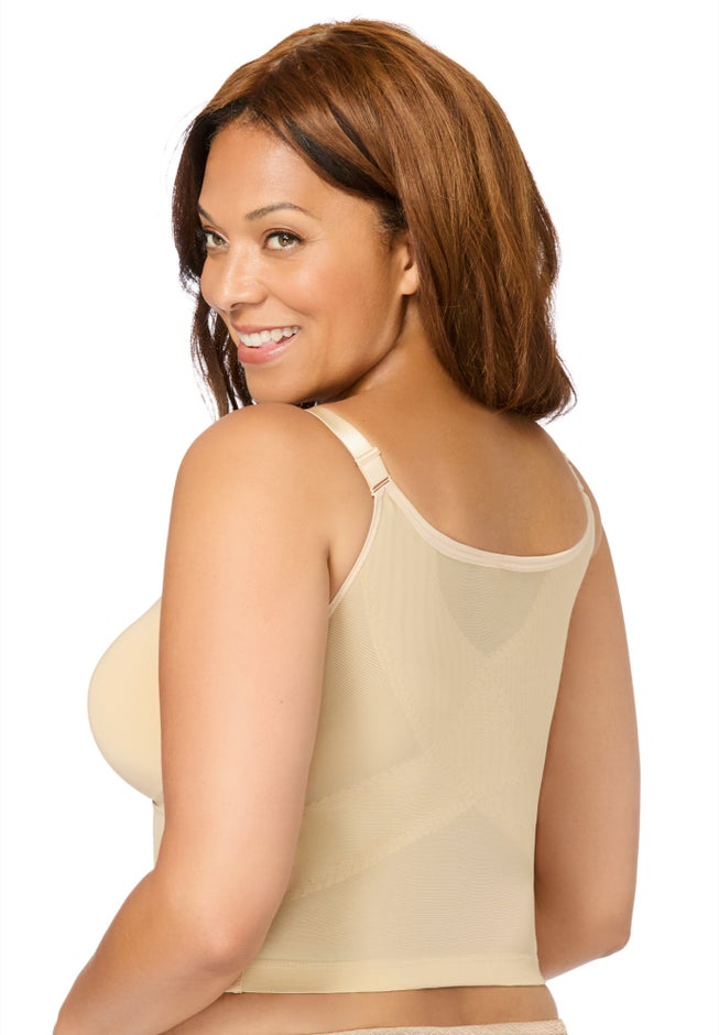 Comfort Choice&reg; Longline Zip-Front Posture Bra image number 2