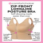 Comfort Choice&reg; Longline Zip-Front Posture Bra image number null