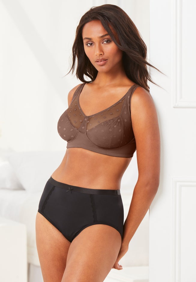 Catherines&reg; Jacquard Polka Dot Wire Free Bra image number 3