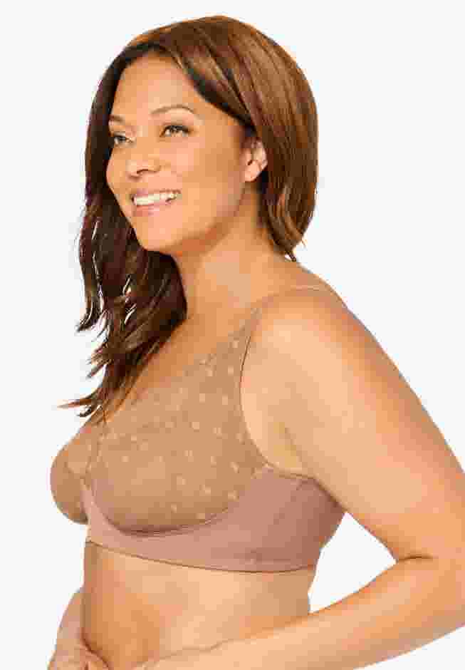 Catherines® Jacquard Polka Dot Wire Free Bra image number 1