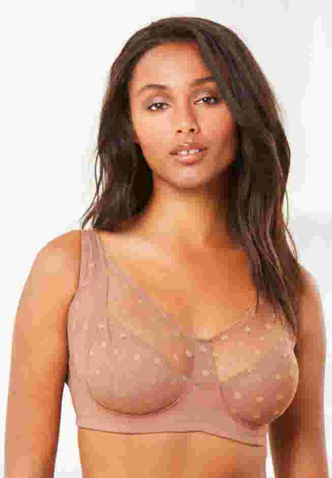 Catherines® Jacquard Polka Dot Wire Free Bra image number 0