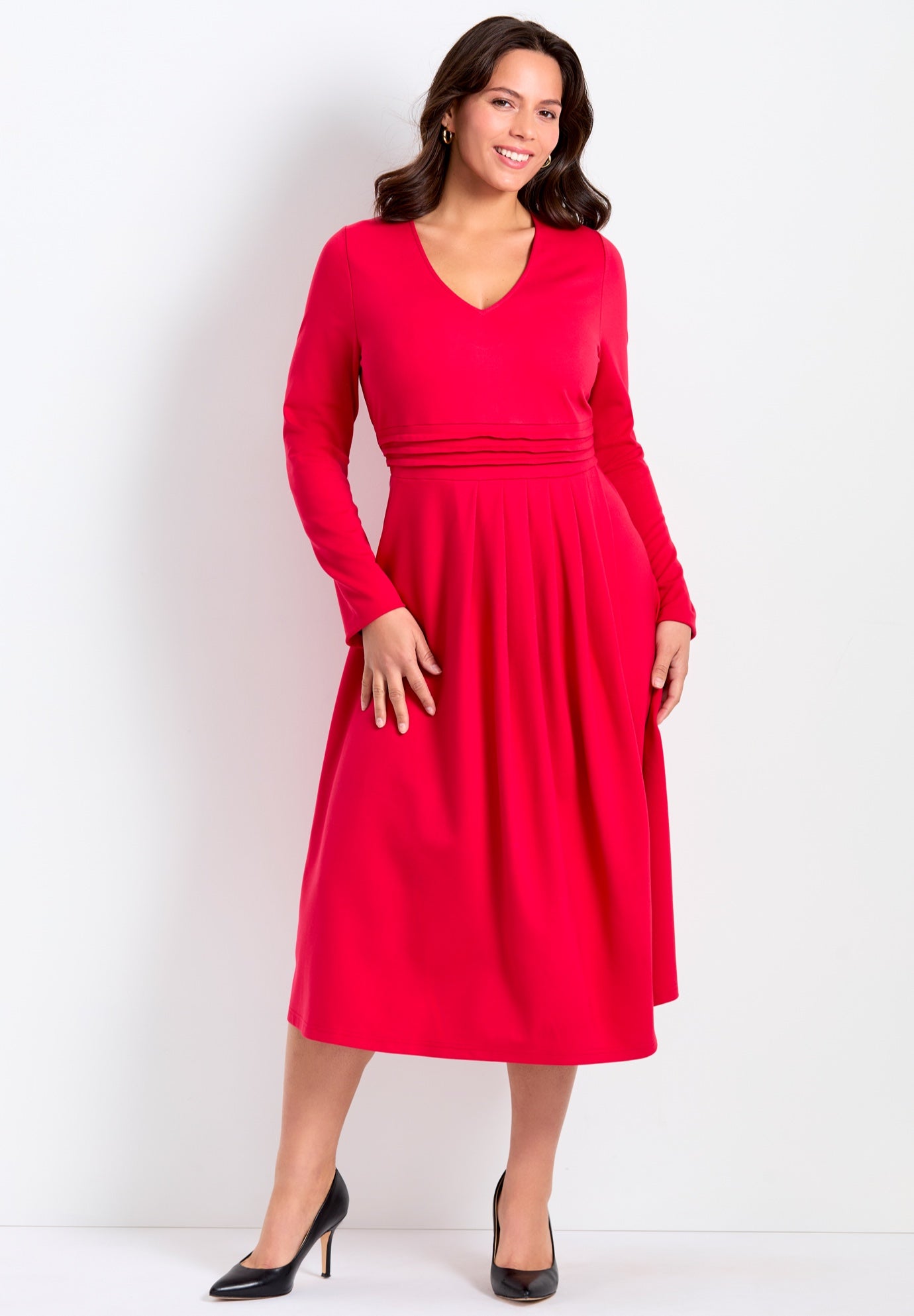 Ponte Fit And Flare Midi Dress image number 0