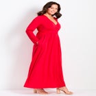 Faux Wrap Flare Maxi Dress image number 2