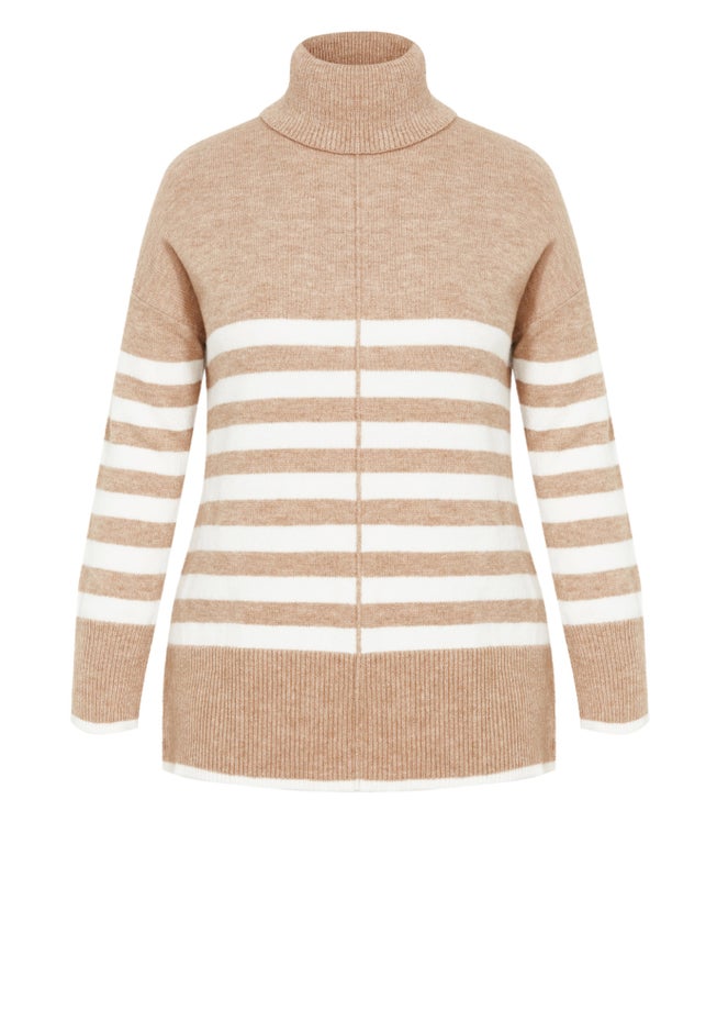 Livvy Roll Neck Stripe Sweater image number 4