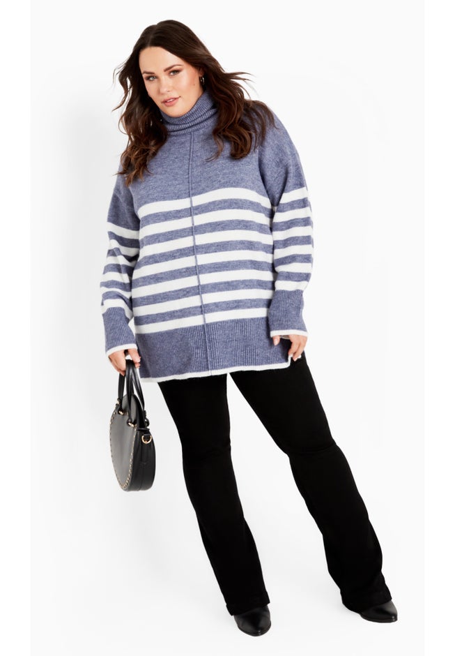 Livvy Roll Neck Stripe Sweater image number 1