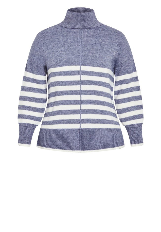 Livvy Roll Neck Stripe Sweater image number 4