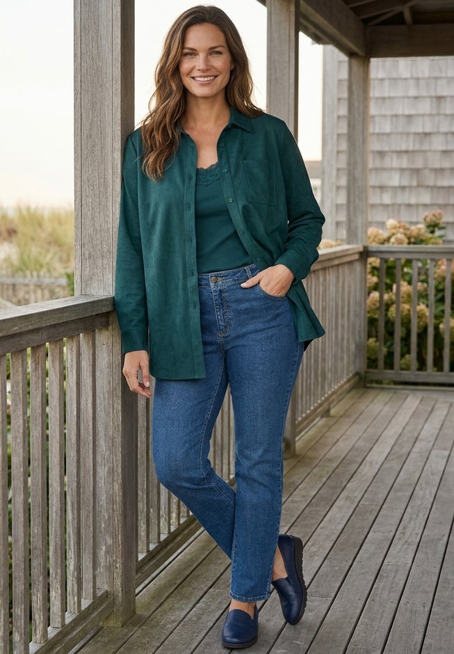 Soft Faux Suede Shirt image number 1