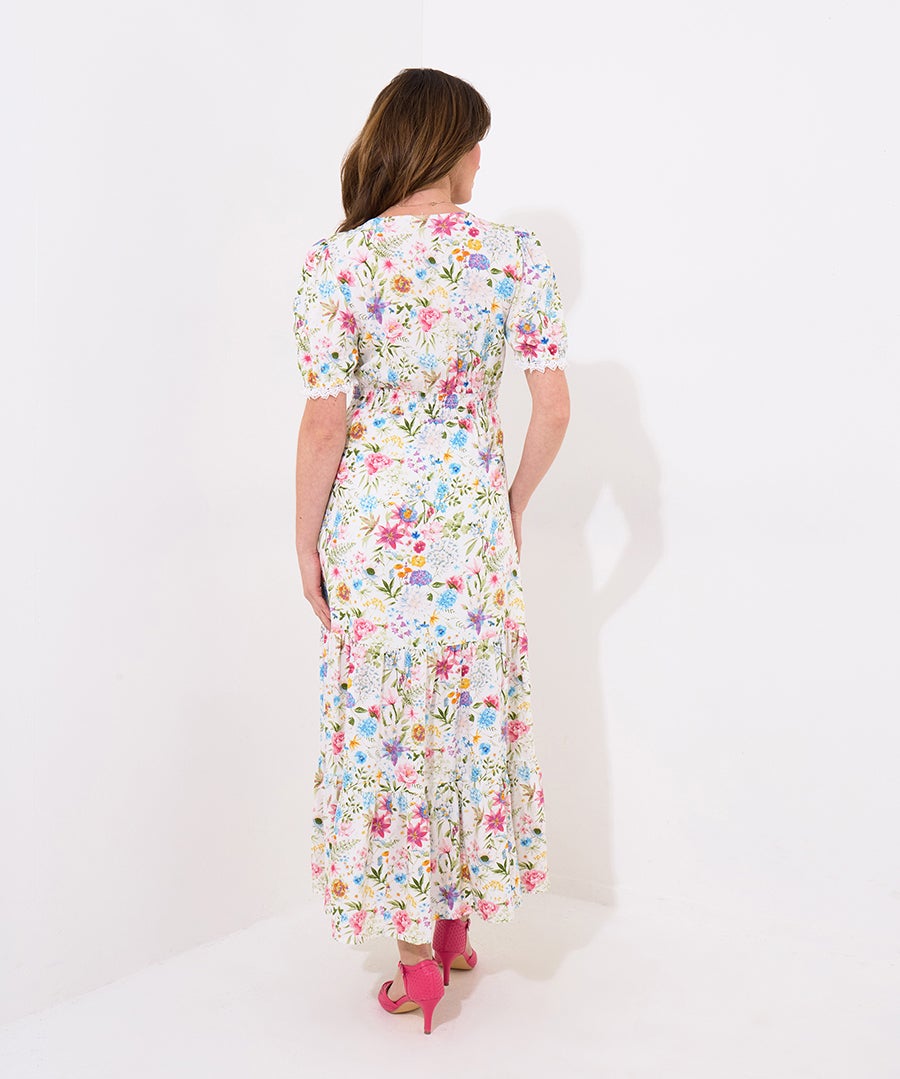 V-Neck Tiered Midi Dress image number 2