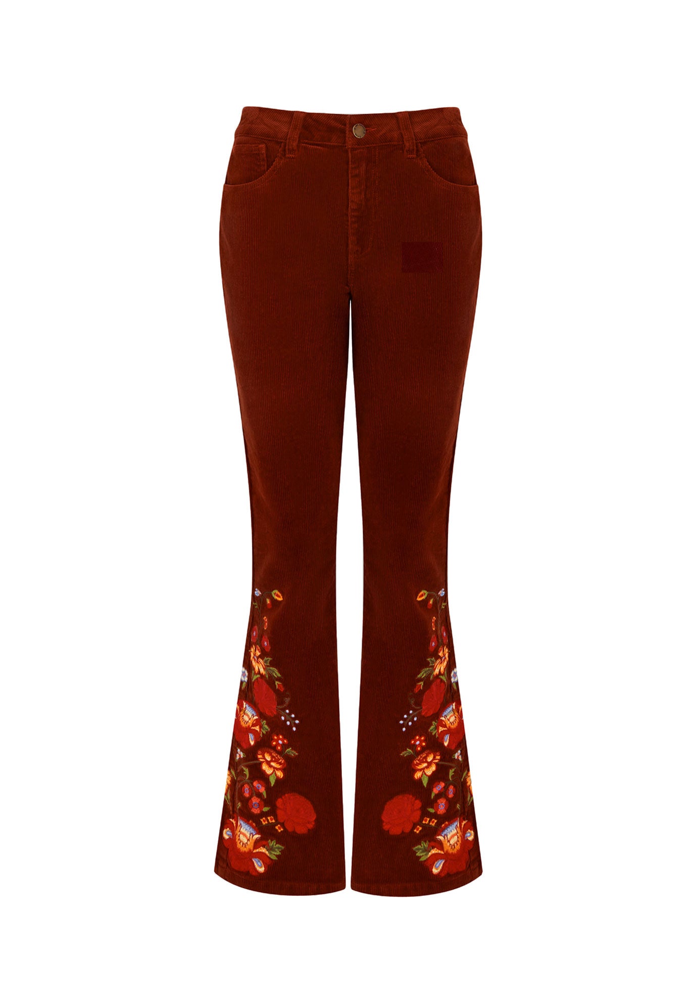 Embroidered Corduroy Flare Trouser image number 4