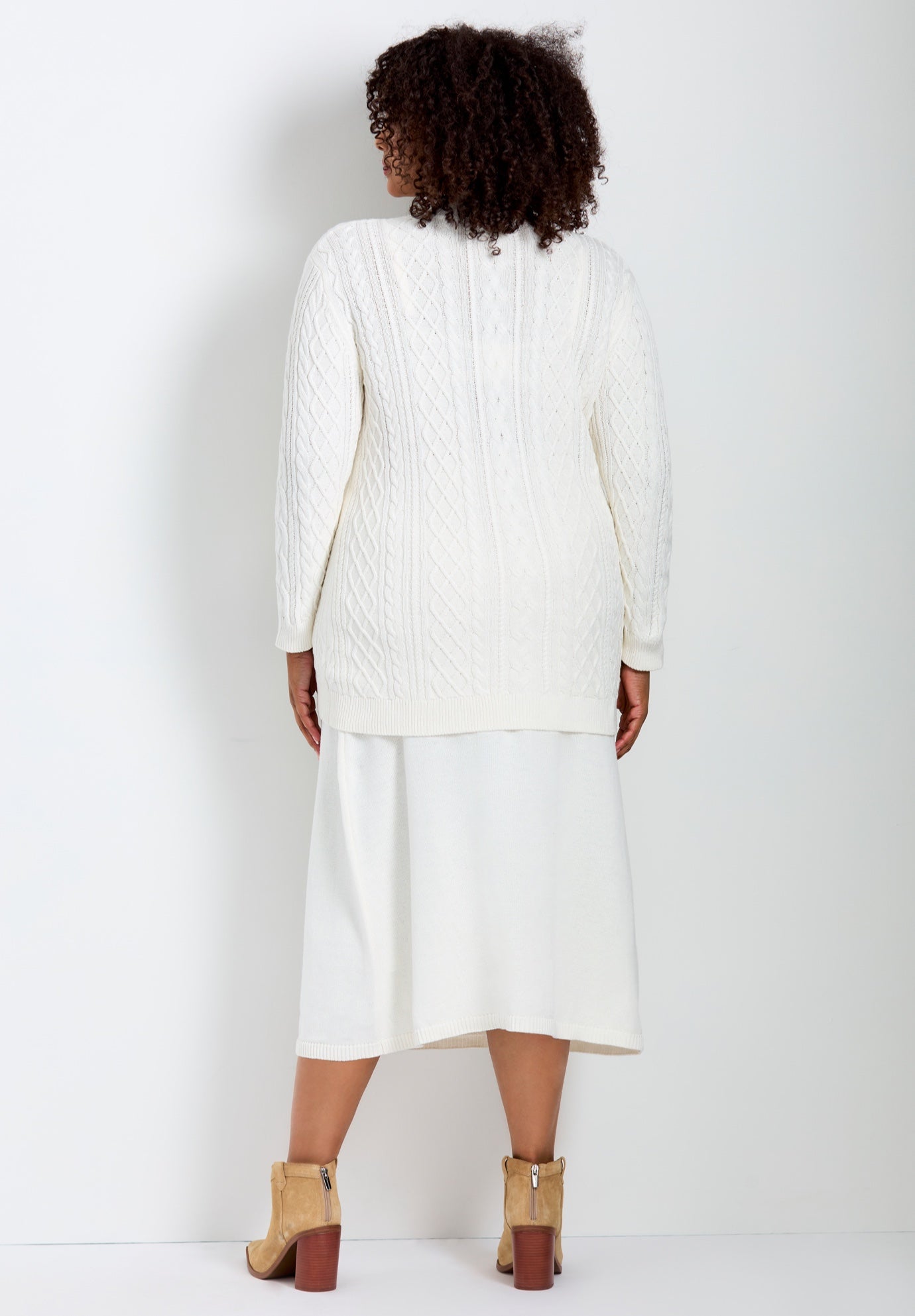 Mock Neck Cable Sweater image number 1