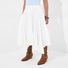 Handkerchief Hem Crinkle Midi Skirt image number null