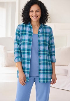 Plaid Double-Brushed Cotton Flannel Shirt