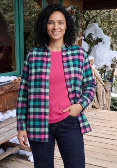 Plaid Double-Brushed Cotton Flannel Shirt