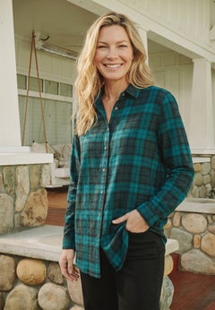 Plaid Double-Brushed Cotton Flannel Shirt