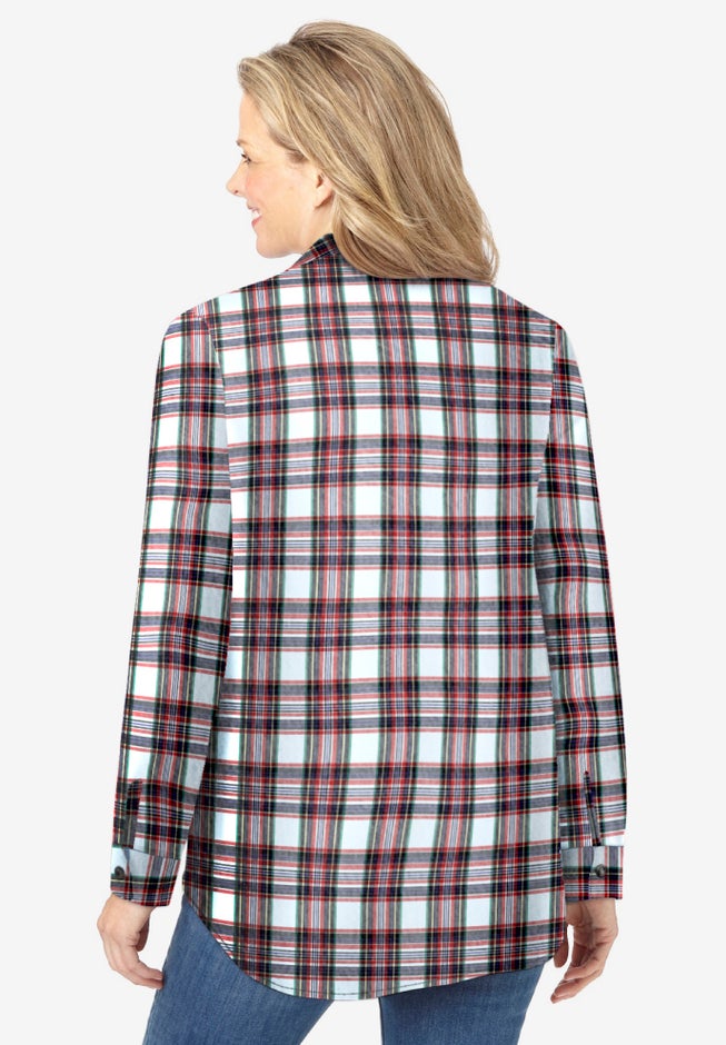 Pintucked Flannel Shirt image number 1