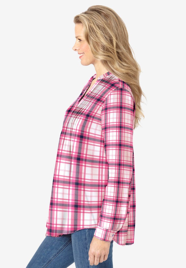 Pintucked Flannel Shirt image number 2