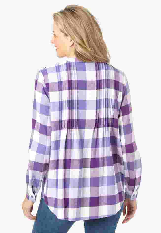 Pintucked Flannel Shirt image number 1