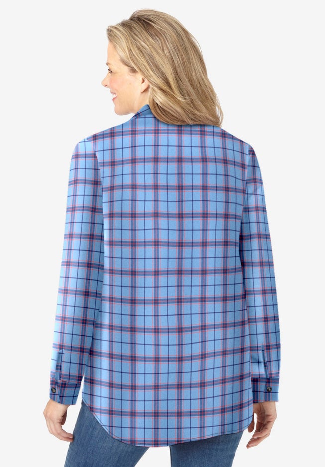 Pintucked Flannel Shirt image number 1