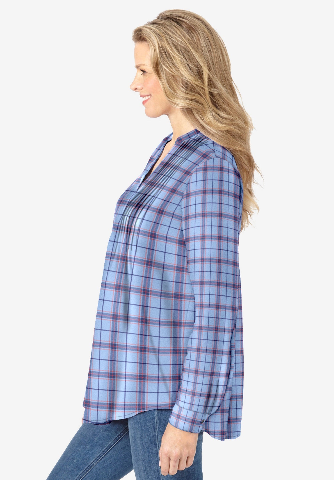 Pintucked Flannel Shirt image number 2