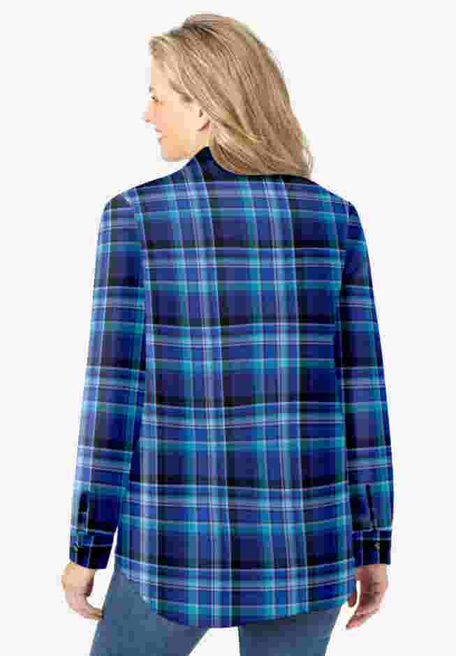 Pintucked Flannel Shirt image number 1