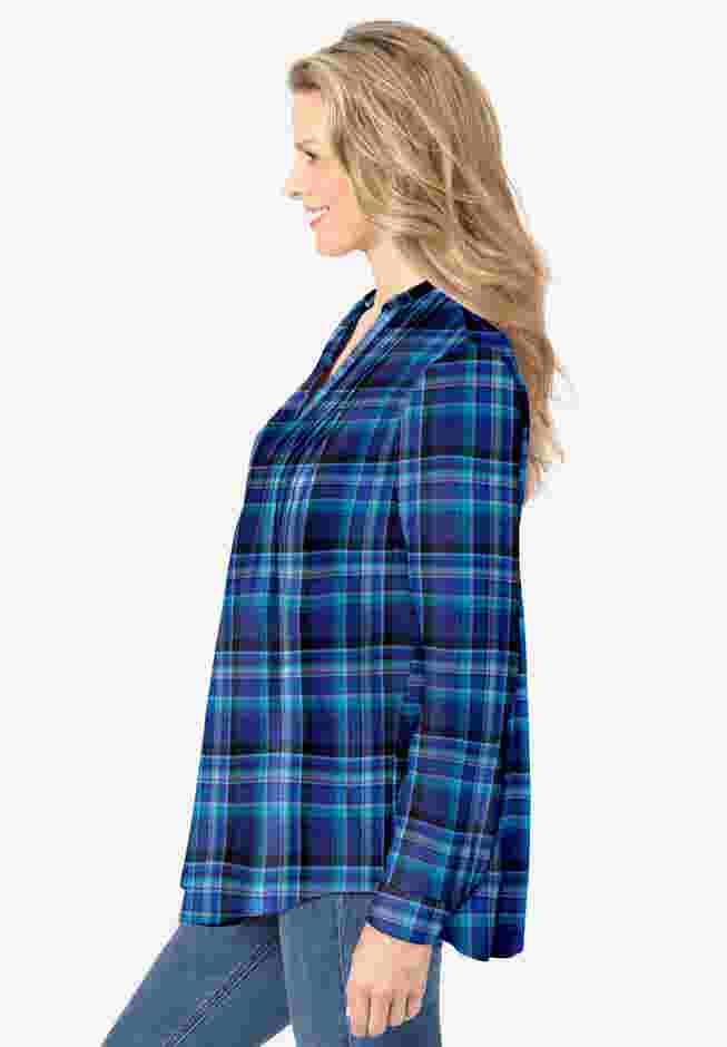 Pintucked Flannel Shirt image number 2