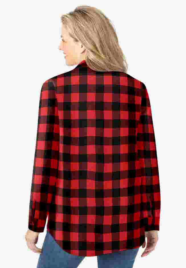 Pintucked Flannel Shirt image number 1