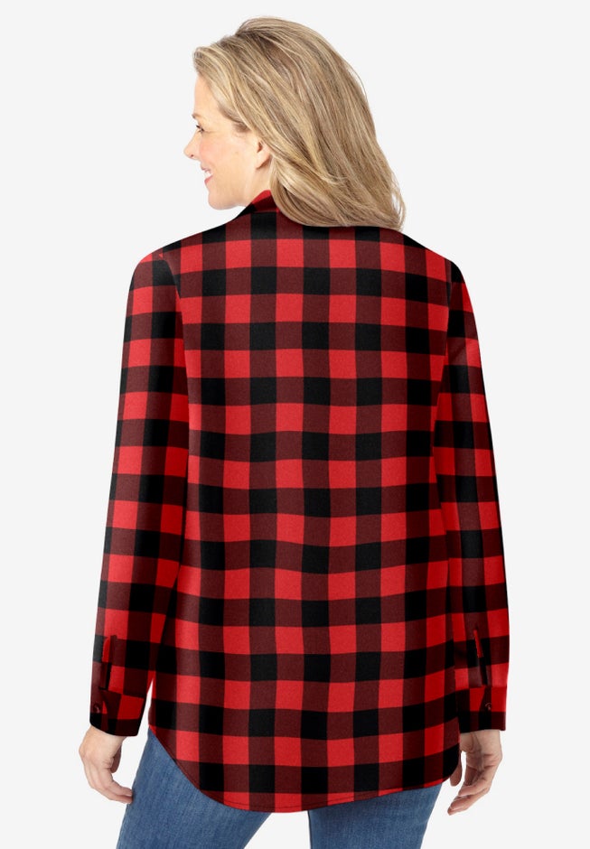 Pintucked Flannel Shirt image number 1