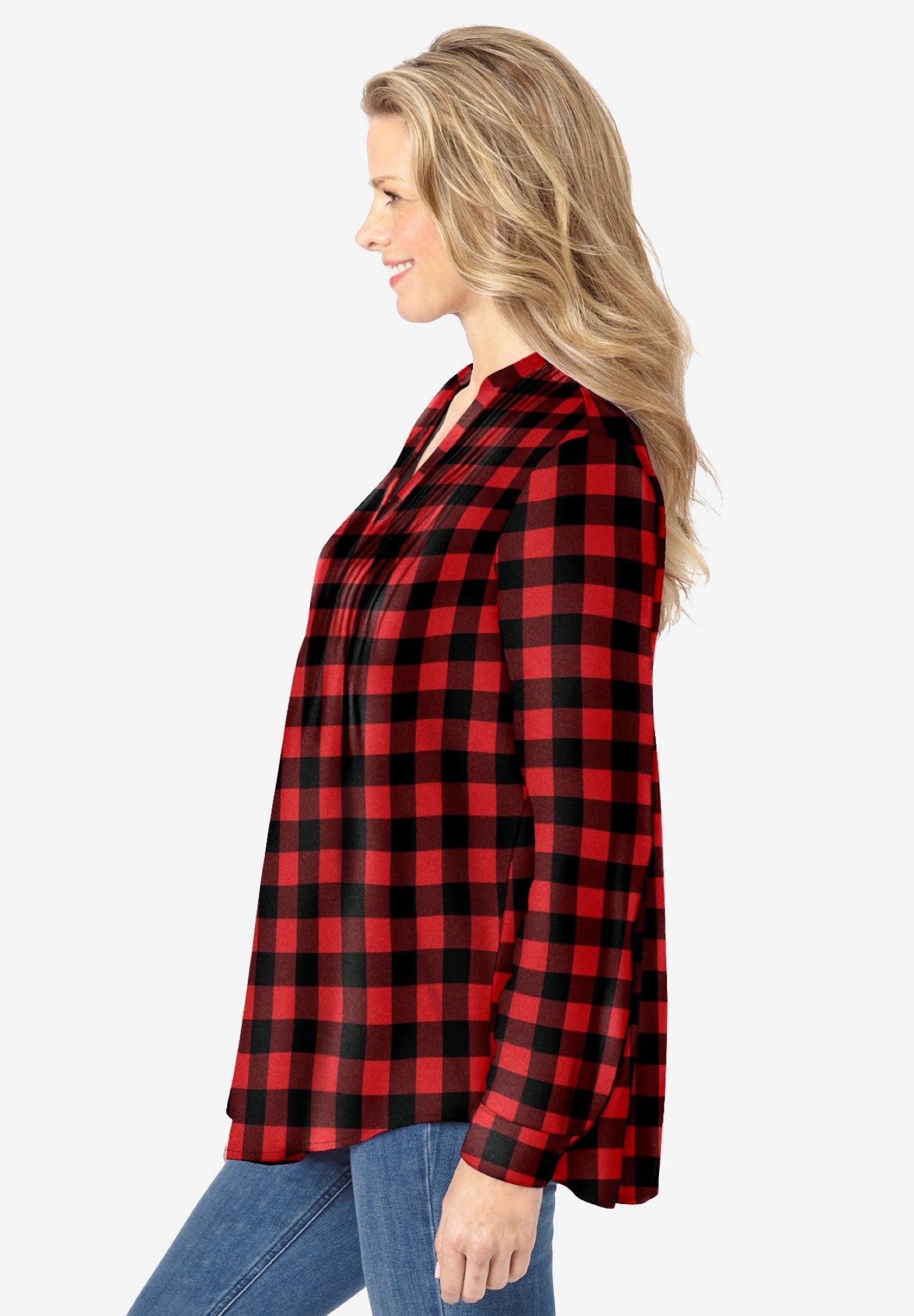 Pintucked Flannel Shirt image number 2
