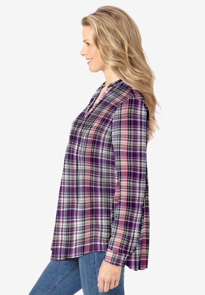 Pintucked Flannel Shirt image number 2