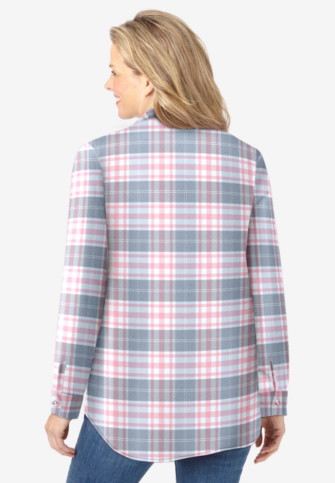 Pintucked Flannel Shirt image number 1