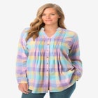 Pintucked Flannel Shirt image number null