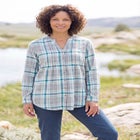 Pintucked Flannel Shirt image number null