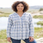 Pintucked Flannel Shirt image number null
