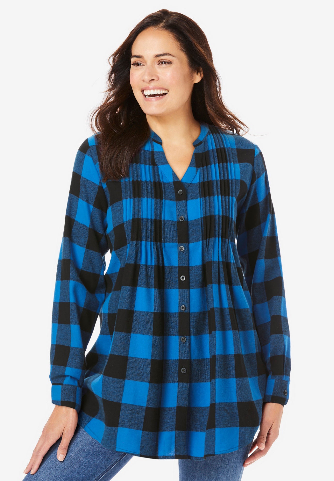Pintucked Flannel Shirt image number 0