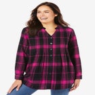 Pintucked Flannel Shirt image number null