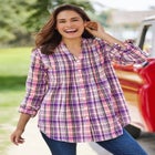 Pintucked Flannel Shirt image number null