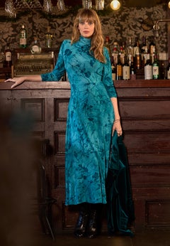 Mockneck Burnout Midi Dress
