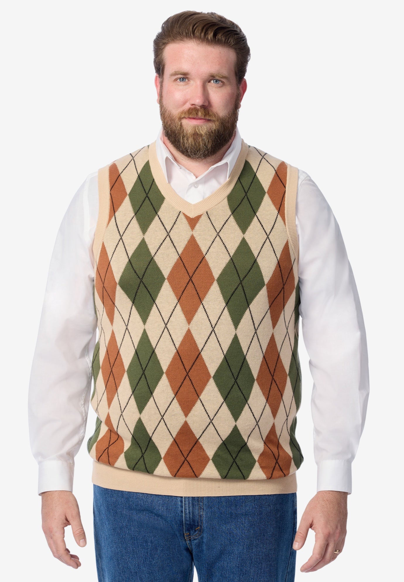 V-Neck Argyle Sweater Vest | Woman Within