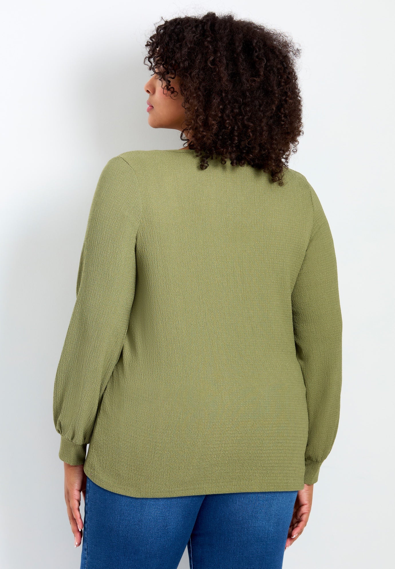 Knit Crepe Criss-Cross Top image number 1