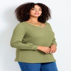 Knit Crepe Criss-Cross Top image number 2