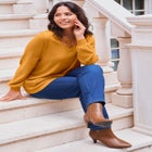 Knit Crepe Criss-Cross Top image number 1