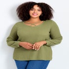 Knit Crepe Criss-Cross Top image number 0