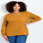 Knit Crepe Criss-Cross Top image number 0
